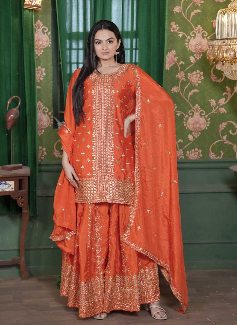 Ynf Chinon RIN232 51 Suits & Dresses Wedding Collections Festive Collections Wholesale Sharara Salwar Suits Designer Suits Embroidered Suits Manufacturer