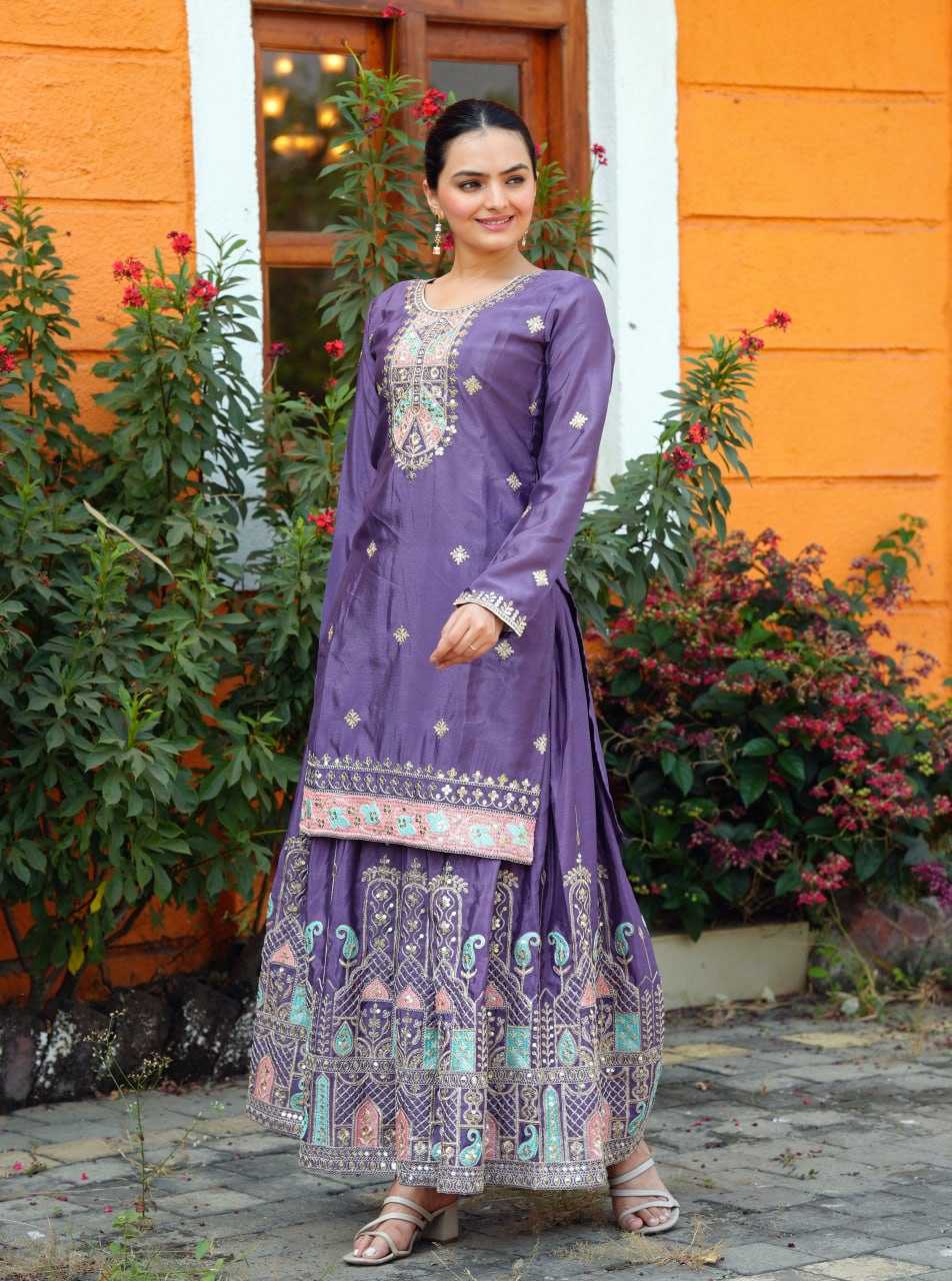 Ynf Chinon RIN232 53 Suits & Dresses Wedding Collections Festive Collections Wholesale Sharara Salwar Suits Designer Suits Embroidered Suits Manufacturer