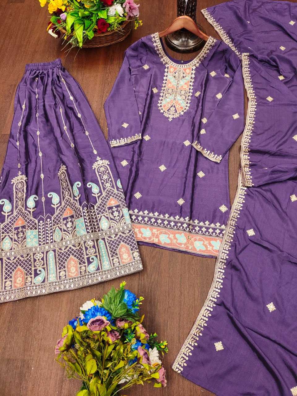 Ynf Chinon RIN232 53 Suits & Dresses Wedding Collections Festive Collections Wholesale Sharara Salwar Suits Designer Suits Embroidered Suits Manufacturer