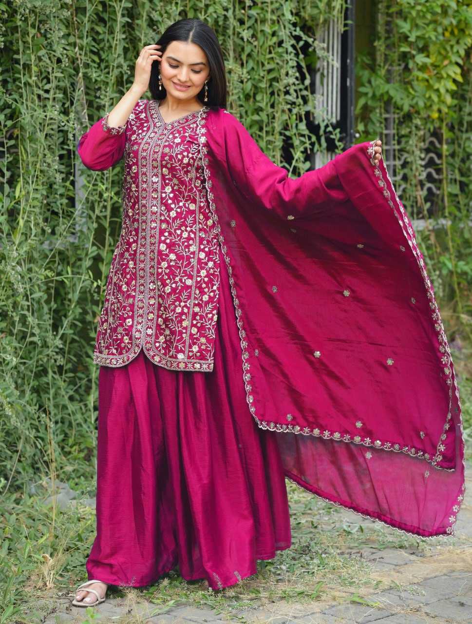 Ynf Chinon RIN232 54 Suits & Dresses Wedding Collections Festive Collections Wholesale Sharara Salwar Suits Designer Suits Embroidered Suits Manufacturer