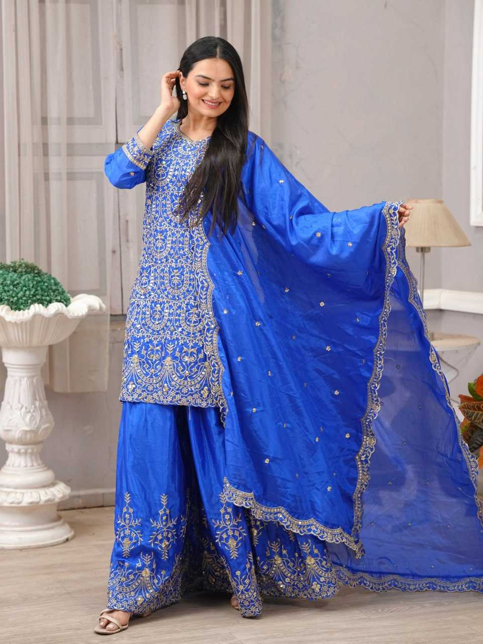Ynf Chinon RIN232 55 Suits & Dresses Wedding Collections Festive Collections Wholesale Sharara Salwar Suits Designer Suits Embroidered Suits Manufacturer