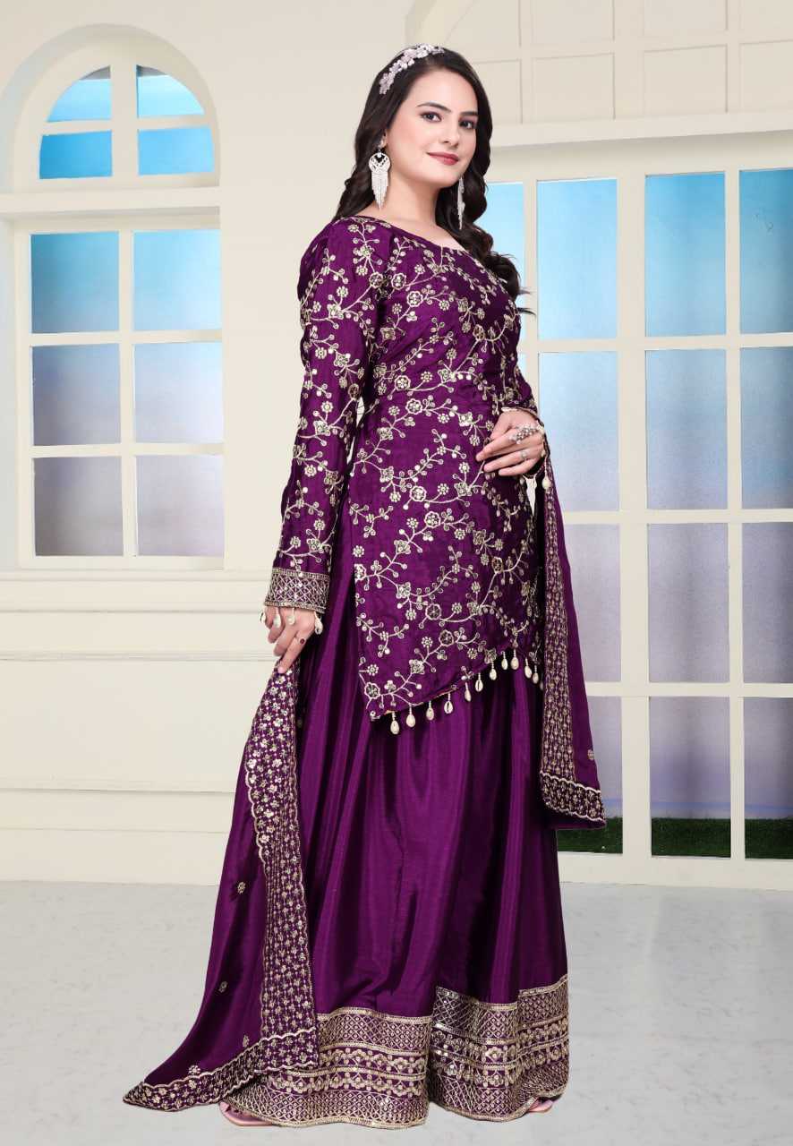 Ynf Chinon RIN232 56 Suits & Dresses Wedding Collections Festive Collections Wholesale Sharara Salwar Suits Designer Suits Embroidered Suits Manufacturer