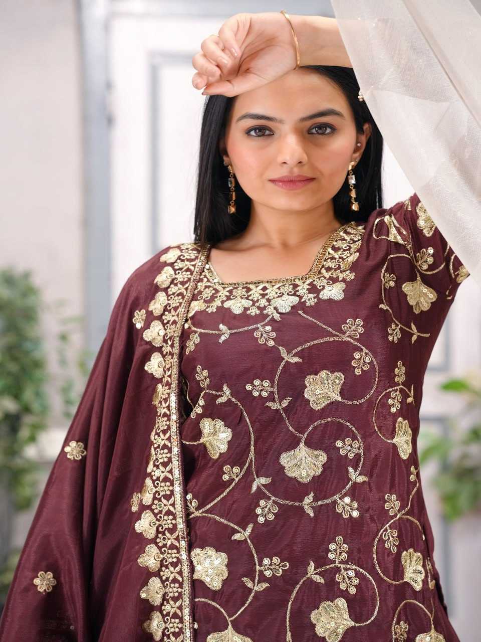 Ynf Chinon RIN232 57 Suits & Dresses Wedding Collections Festive Collections Wholesale Sharara Salwar Suits Designer Suits Embroidered Suits Manufacturer