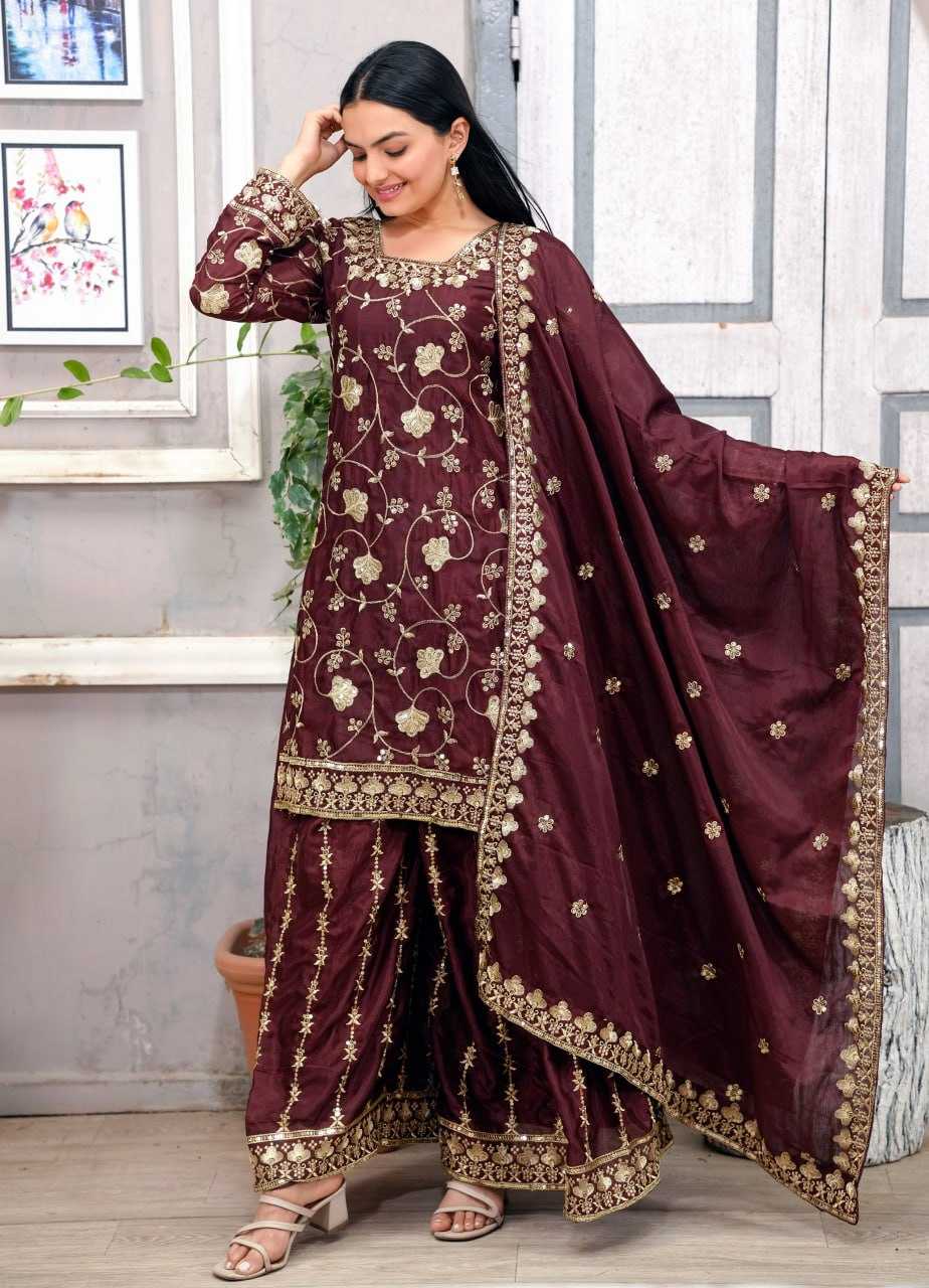 Ynf Chinon RIN232 57 Suits & Dresses Wedding Collections Festive Collections Wholesale Sharara Salwar Suits Designer Suits Embroidered Suits Manufacturer