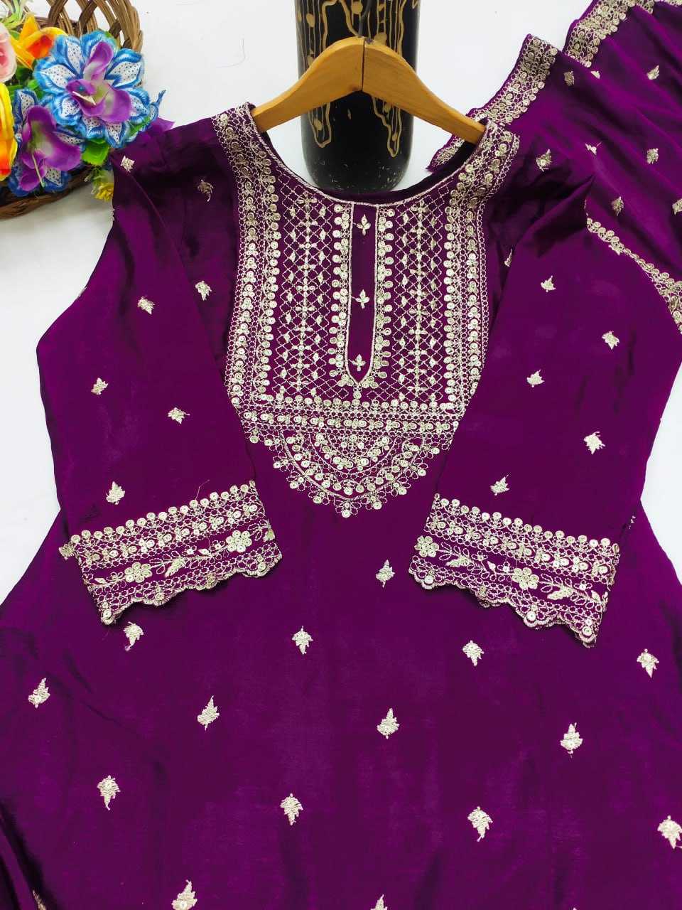 Ynf Chinon RIN232 61 Suits & Dresses Wedding Collections Festive Collections Wholesale Sharara Salwar Suits Designer Suits Embroidered Suits Manufacturer