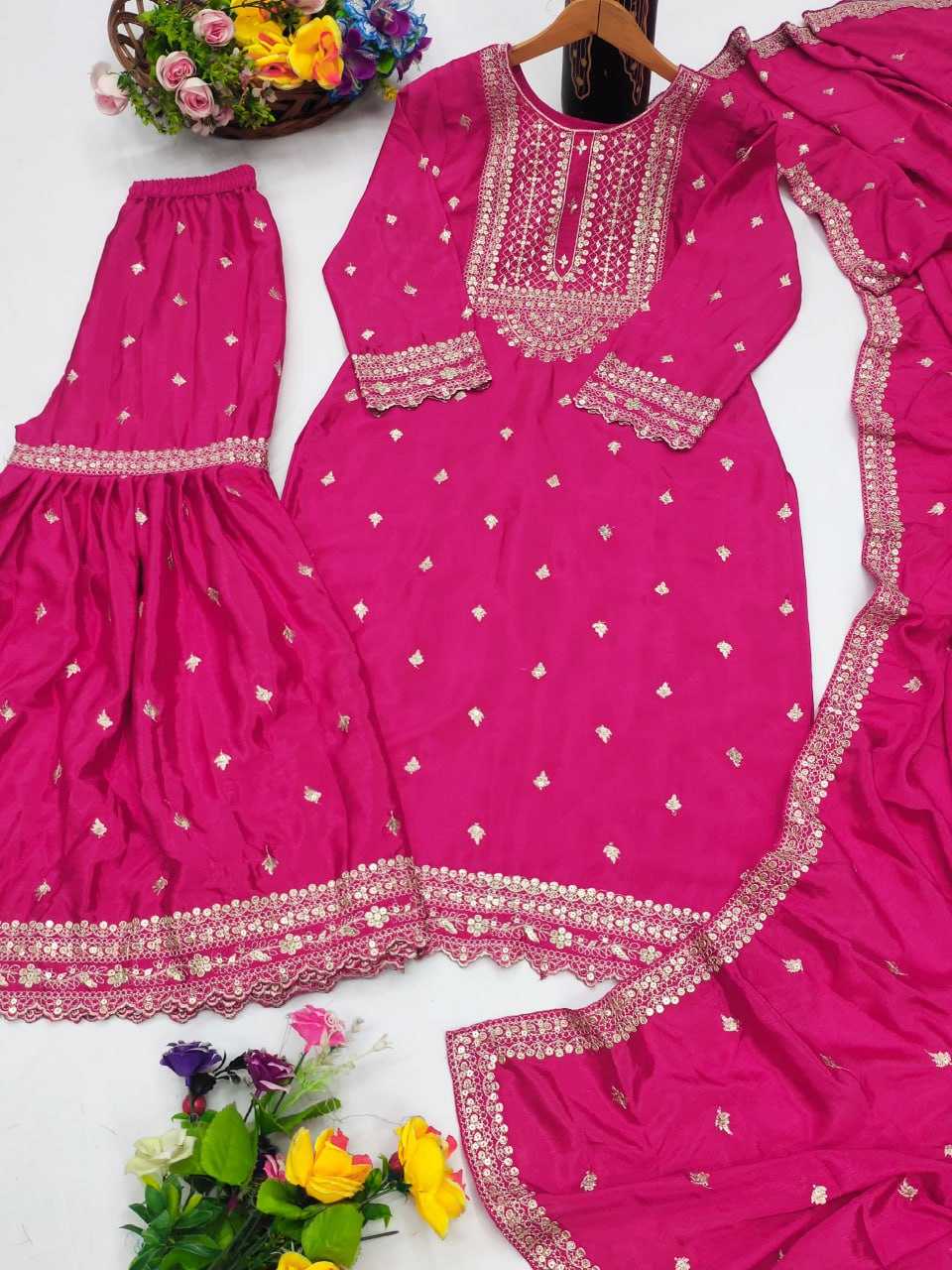 Ynf Chinon RIN232 61 Suits & Dresses Wedding Collections Festive Collections Wholesale Sharara Salwar Suits Designer Suits Embroidered Suits Manufacturer