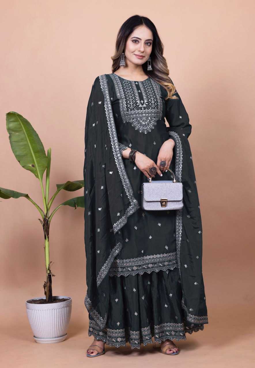 Ynf Chinon RIN232 61 Suits & Dresses Wedding Collections Festive Collections Wholesale Sharara Salwar Suits Designer Suits Embroidered Suits Manufacturer