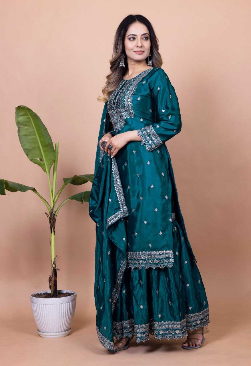 Ynf Chinon RIN232 61 Suits & Dresses Wedding Collections Festive Collections Wholesale Sharara Salwar Suits Designer Suits Embroidered Suits Manufacturer