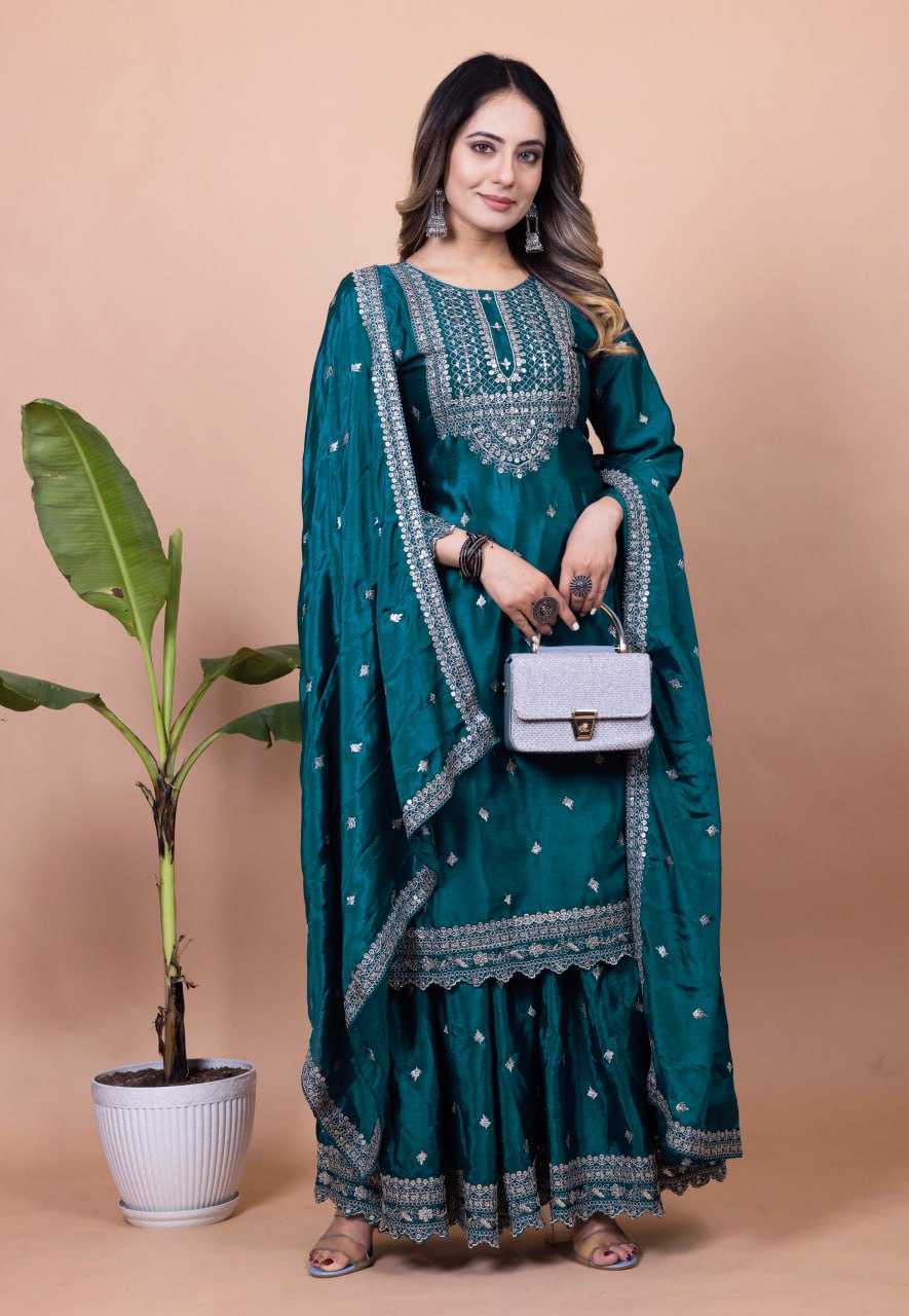 Ynf Chinon RIN232 61 Suits & Dresses Wedding Collections Festive Collections Wholesale Sharara Salwar Suits Designer Suits Embroidered Suits Manufacturer