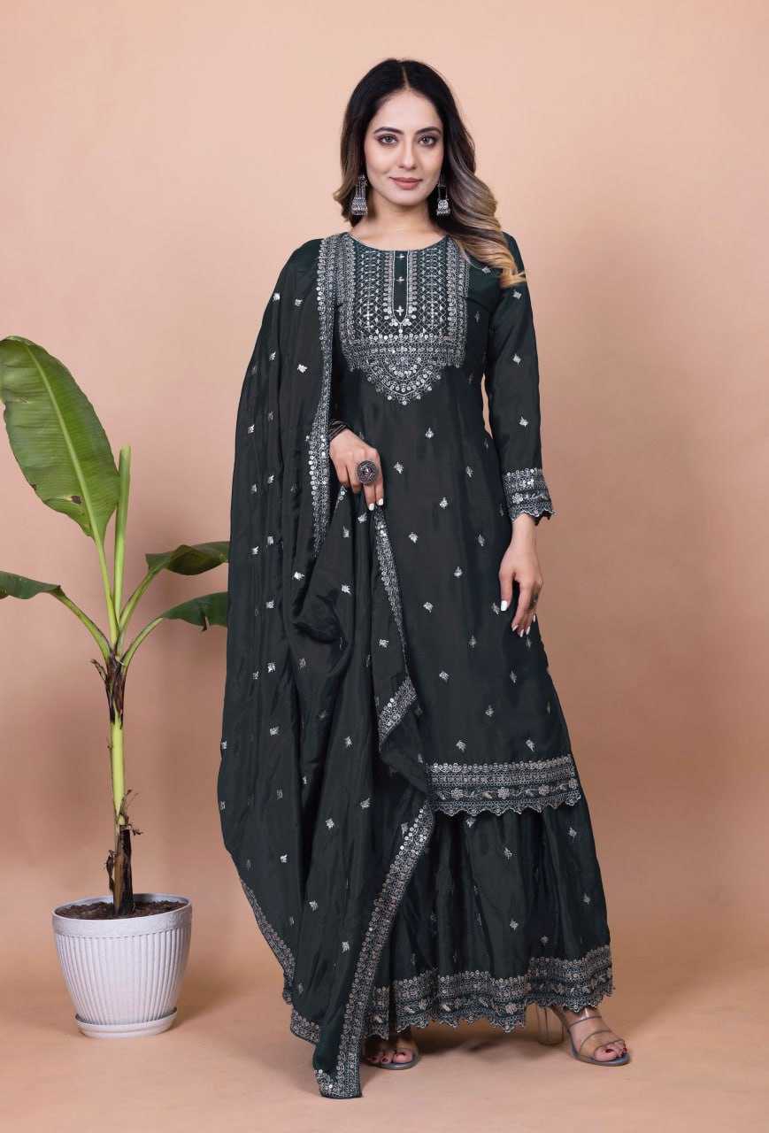 Ynf Chinon RIN232 61 Suits & Dresses Wedding Collections Festive Collections Wholesale Sharara Salwar Suits Designer Suits Embroidered Suits Manufacturer