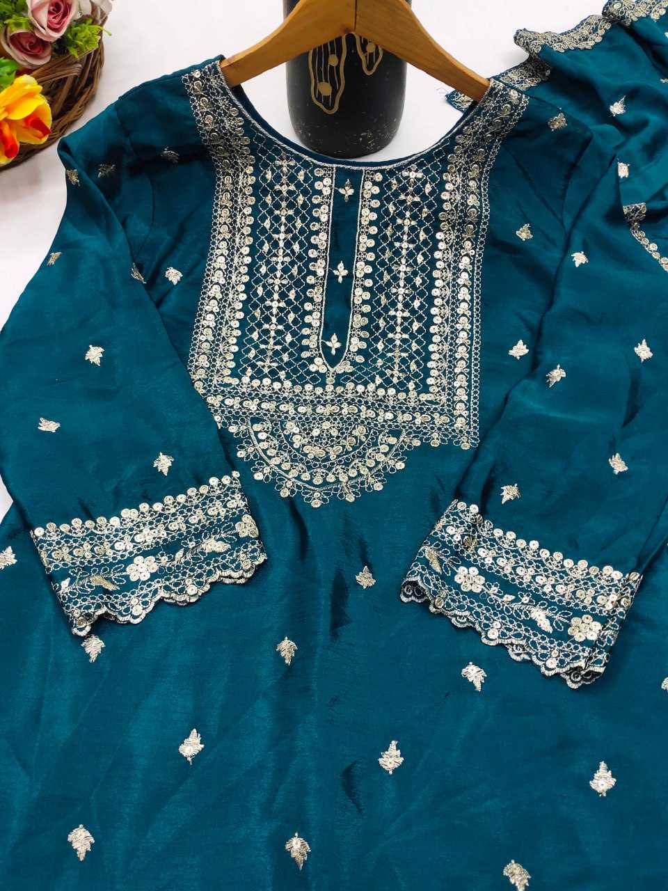 Ynf Chinon RIN232 61 Suits & Dresses Wedding Collections Festive Collections Wholesale Sharara Salwar Suits Designer Suits Embroidered Suits Manufacturer