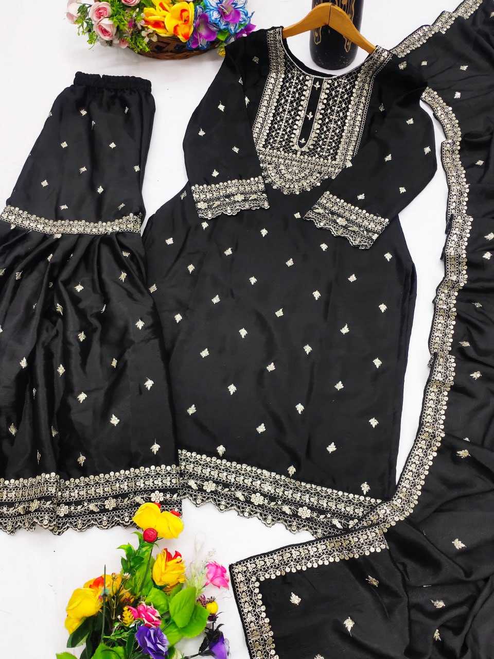 Ynf Chinon RIN232 61 Suits & Dresses Wedding Collections Festive Collections Wholesale Sharara Salwar Suits Designer Suits Embroidered Suits Manufacturer