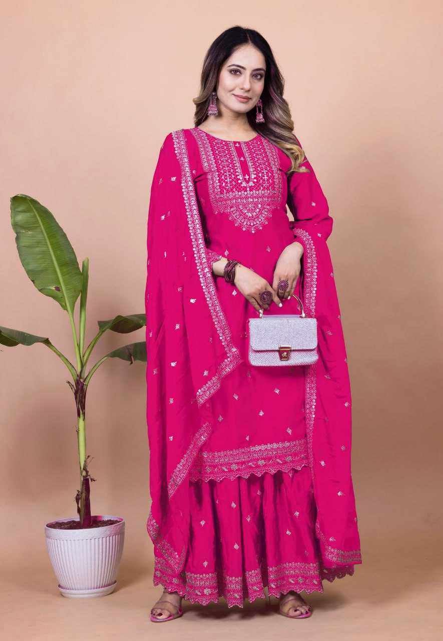 Ynf Chinon RIN232 61 Suits & Dresses Wedding Collections Festive Collections Wholesale Sharara Salwar Suits Designer Suits Embroidered Suits Manufacturer