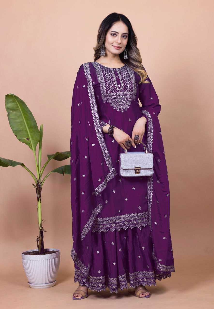 Ynf Chinon RIN232 61 Suits & Dresses Wedding Collections Festive Collections Wholesale Sharara Salwar Suits Designer Suits Embroidered Suits Manufacturer