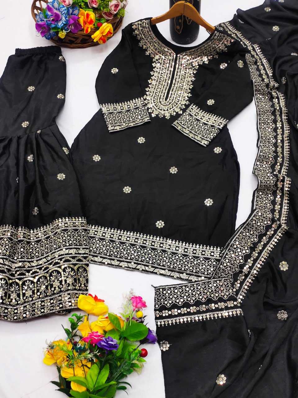 Ynf Chinon RIN232 63 Suits & Dresses Wedding Collections Festive Collections Wholesale Sharara Salwar Suits Designer Suits Embroidered Suits Manufacturer