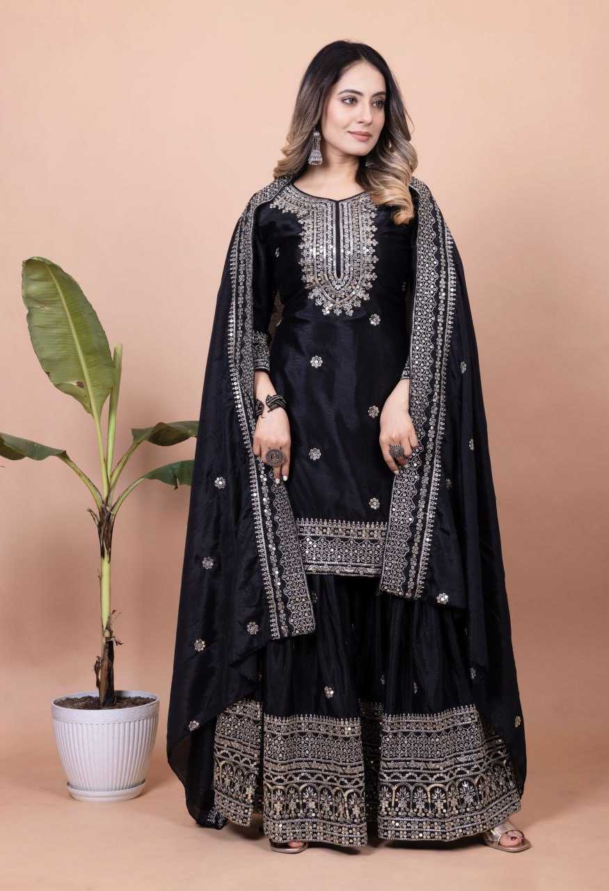 Ynf Chinon RIN232 63 Suits & Dresses Wedding Collections Festive Collections Wholesale Sharara Salwar Suits Designer Suits Embroidered Suits Manufacturer