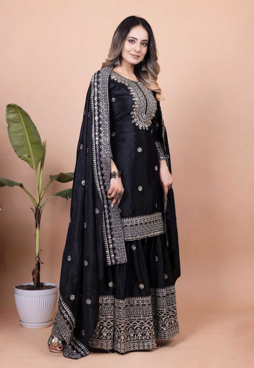 Ynf Chinon RIN232 63 Suits & Dresses Wedding Collections Festive Collections Wholesale Sharara Salwar Suits Designer Suits Embroidered Suits Manufacturer