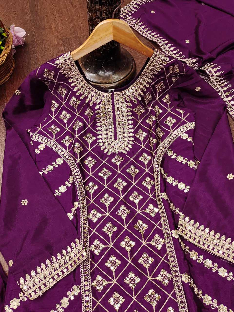 Ynf Chinon RIN232 70 Suits & Dresses Wedding Collections Festive Collections Wholesale Sharara Salwar Suits Designer Suits Embroidered Suits Manufacturer