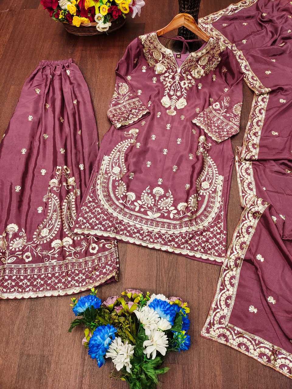 Ynf Chinon RIN232 73 Suits & Dresses Wholesale Sharara Salwar Suits Embroidery Suits Wedding Suits Manufacturer
