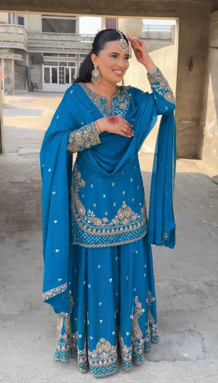 Ynf Chinon RIN232 73 Suits & Dresses Wholesale Sharara Salwar Suits Embroidery Suits Wedding Suits Manufacturer