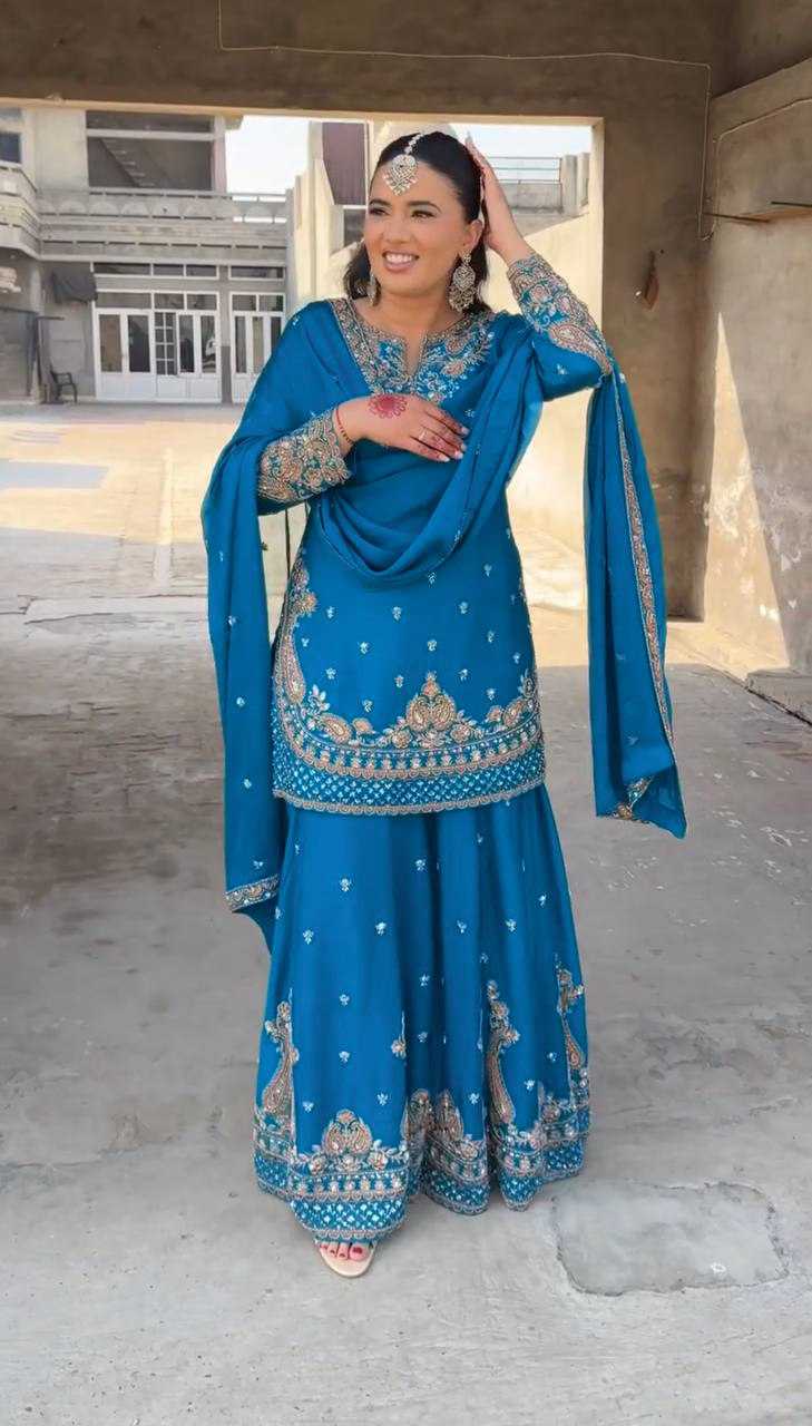 Ynf Chinon RIN232 73 Suits & Dresses Wholesale Sharara Salwar Suits Embroidery Suits Wedding Suits Manufacturer