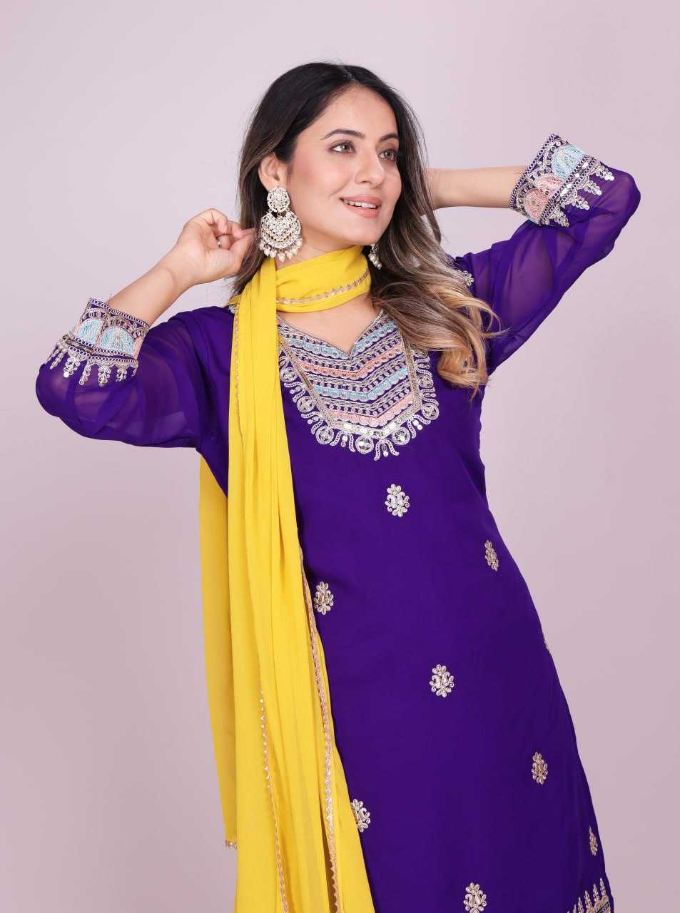 Ynf Chinon RIN232 74 Suits & Dresses Wedding Collections Festive Collections Wholesale Sharara Salwar Suits Designer Suits Embroidered Suits Manufacturer
