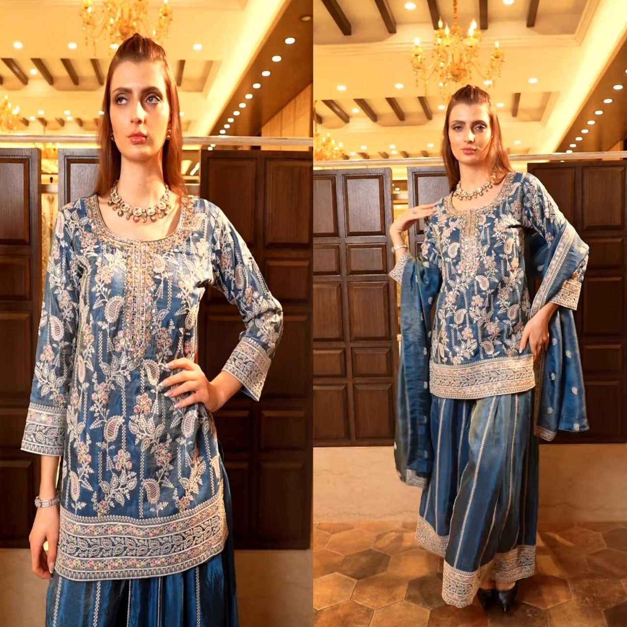 Ynf Chinon RIN232 76 Suits & Dresses Wedding Collections Festive Collections Wholesale Sharara Salwar Suits Designer Suits Embroidered Suits Manufacturer