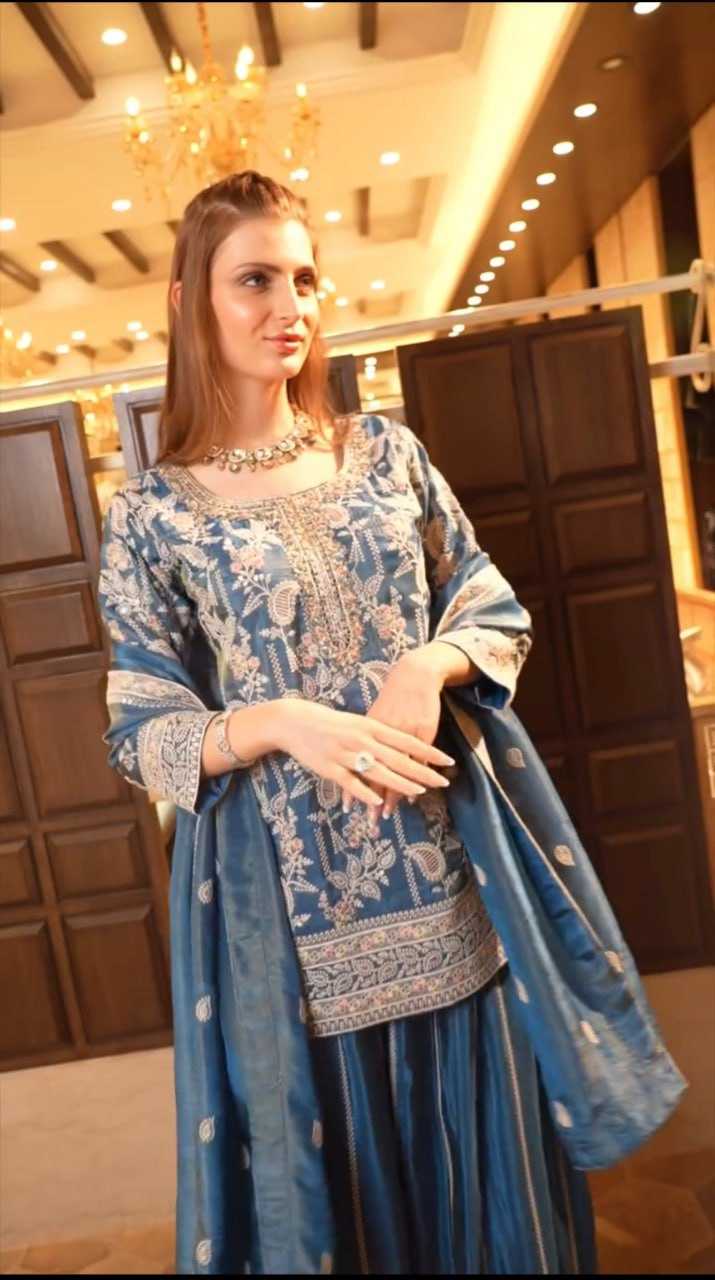 Ynf Chinon RIN232 76 Suits & Dresses Wedding Collections Festive Collections Wholesale Sharara Salwar Suits Designer Suits Embroidered Suits Manufacturer