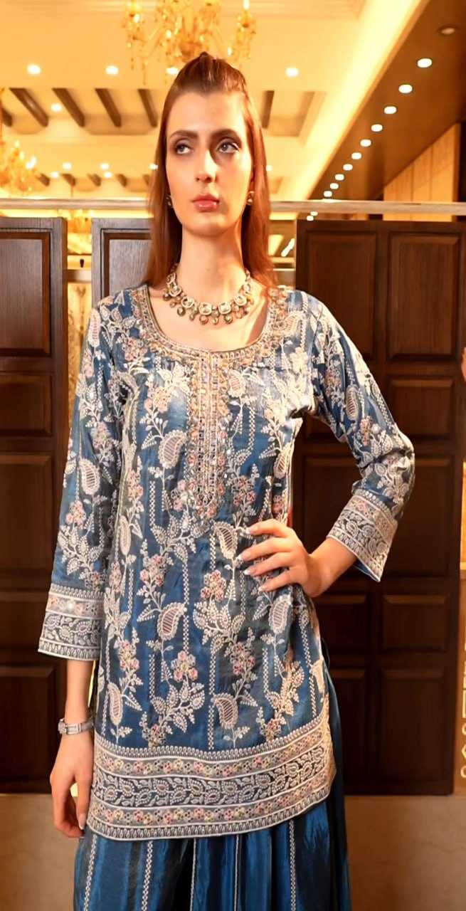 Ynf Chinon RIN232 76 Suits & Dresses Wedding Collections Festive Collections Wholesale Sharara Salwar Suits Designer Suits Embroidered Suits Manufacturer