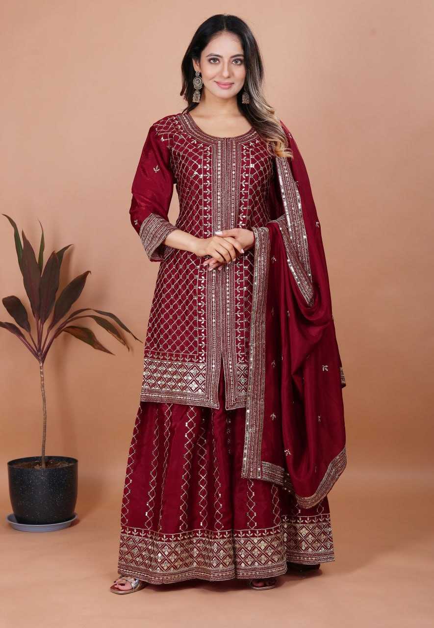 Ynf Chinon RIN232 86 Suits & Dresses Wholesale Sharara Salwar Suits Embroidery Suits Party wear suits Manufacturer
