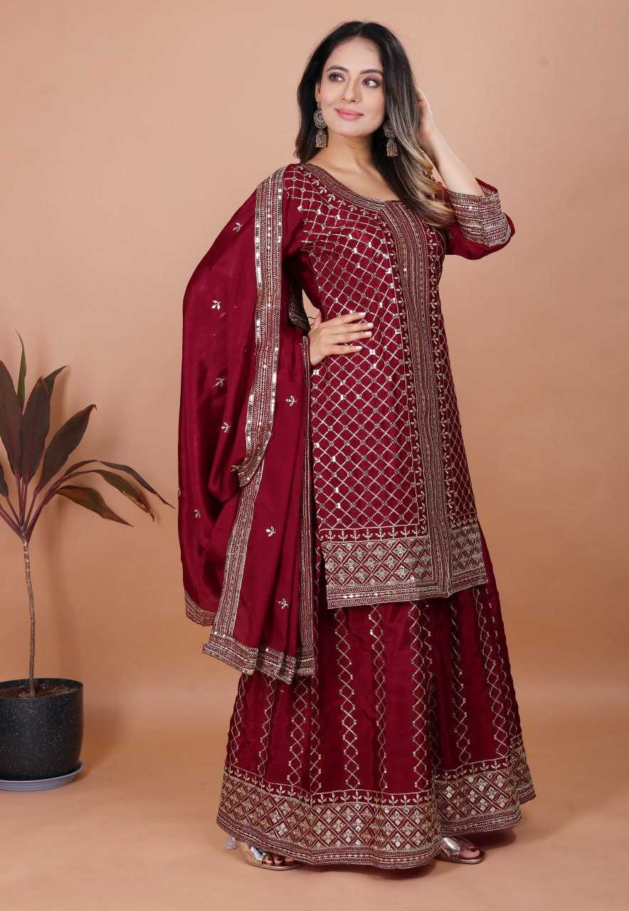 Ynf Chinon RIN232 86 Suits & Dresses Wholesale Sharara Salwar Suits Embroidery Suits Party wear suits Manufacturer