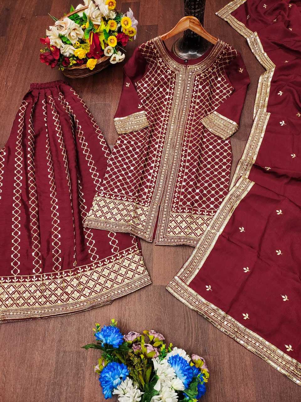 Ynf Chinon RIN232 86 Suits & Dresses Wholesale Sharara Salwar Suits Embroidery Suits Party wear suits Manufacturer