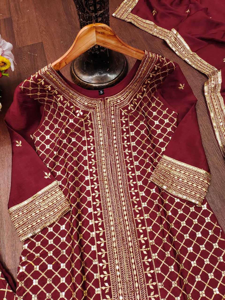 Ynf Chinon RIN232 86 Suits & Dresses Wholesale Sharara Salwar Suits Embroidery Suits Party wear suits Manufacturer