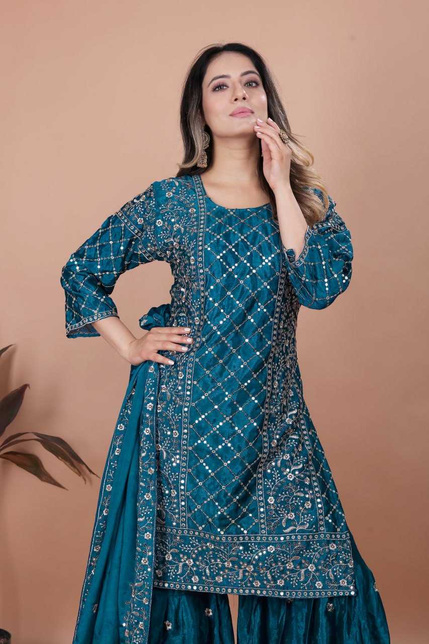 Ynf Chinon RIN232 87 Suits & Dresses Wholesale Sharara Salwar Suits Embroidery Suits Manufacturer