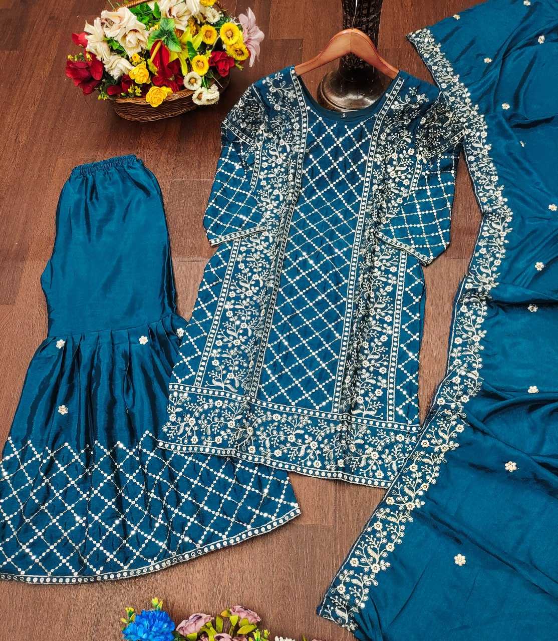 Ynf Chinon RIN232 87 Suits & Dresses Wholesale Sharara Salwar Suits Embroidery Suits Manufacturer