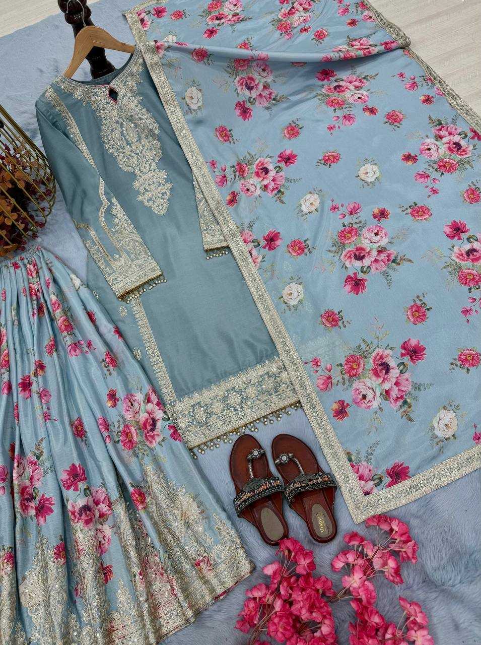 Ynf Chinon Silk KESH141 1121 Suits & Dresses Wholesale Sharara Salwar Suits Embroidery Suits Silk Suits Manufacturer