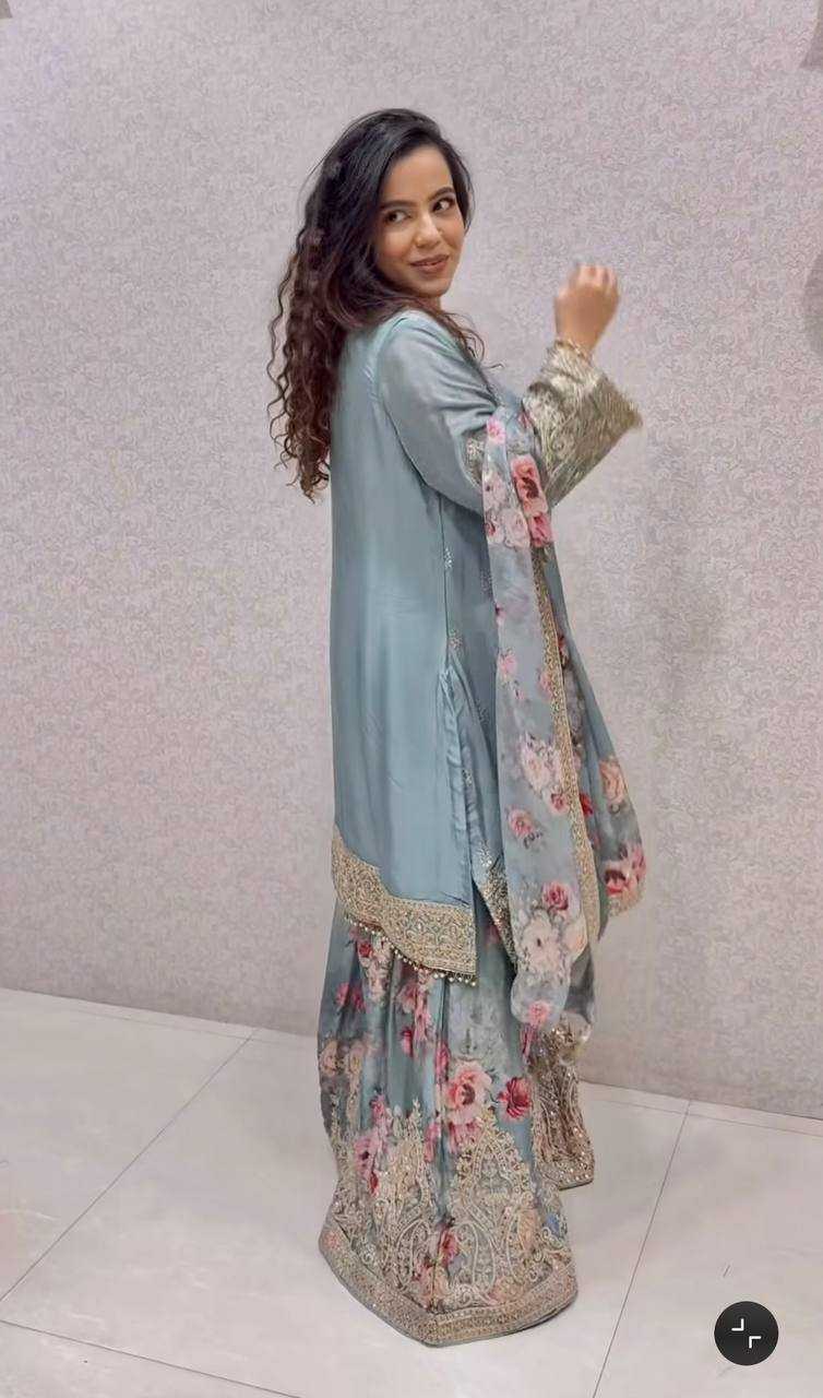 Ynf Chinon Silk KESH141 1121 Suits & Dresses Wholesale Sharara Salwar Suits Embroidery Suits Silk Suits Manufacturer