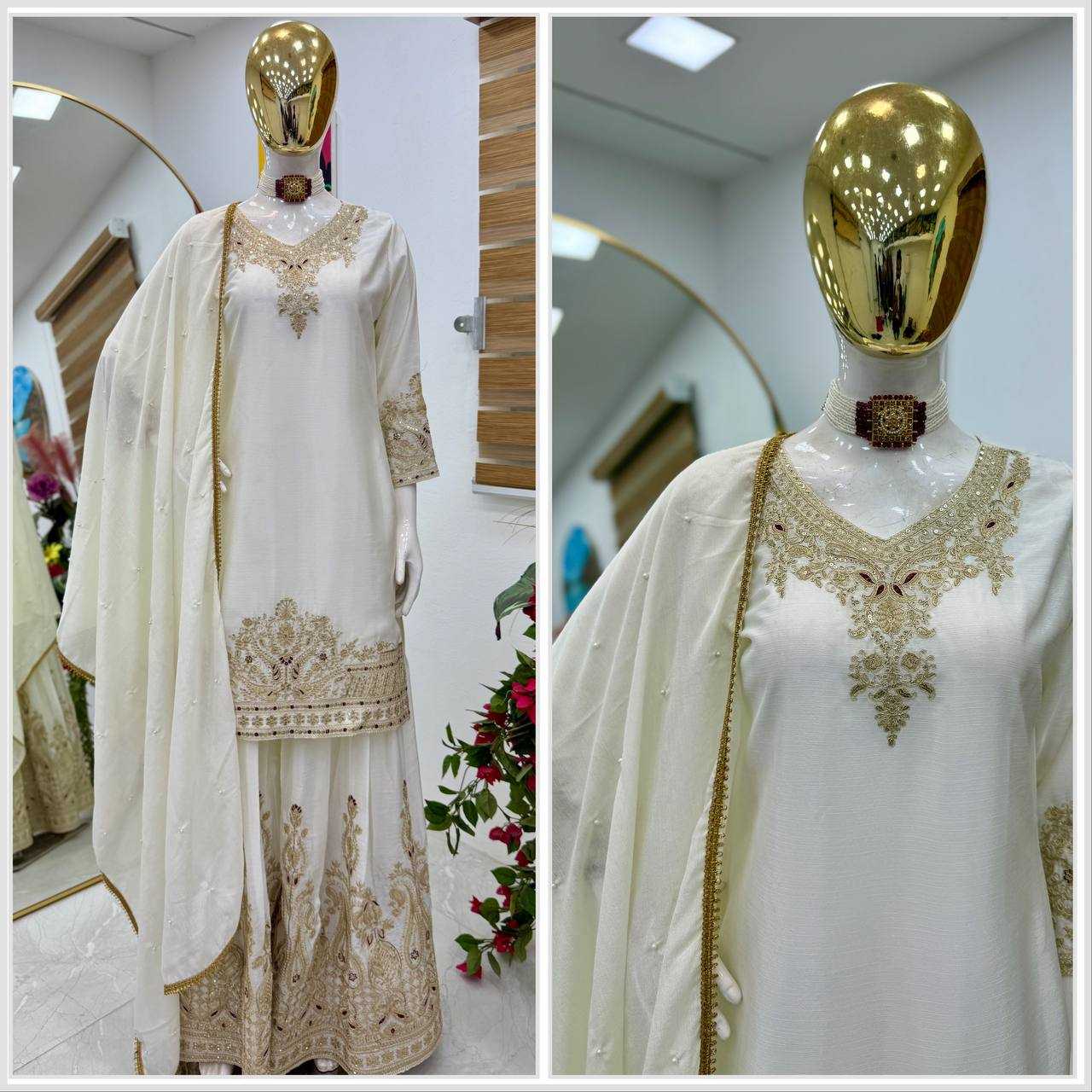 Ynf Chinon Silk KESH158 9283 Suits & Dresses Wholesale Ladies Suits Sharara Salwar Suits Dresses Manufacturer