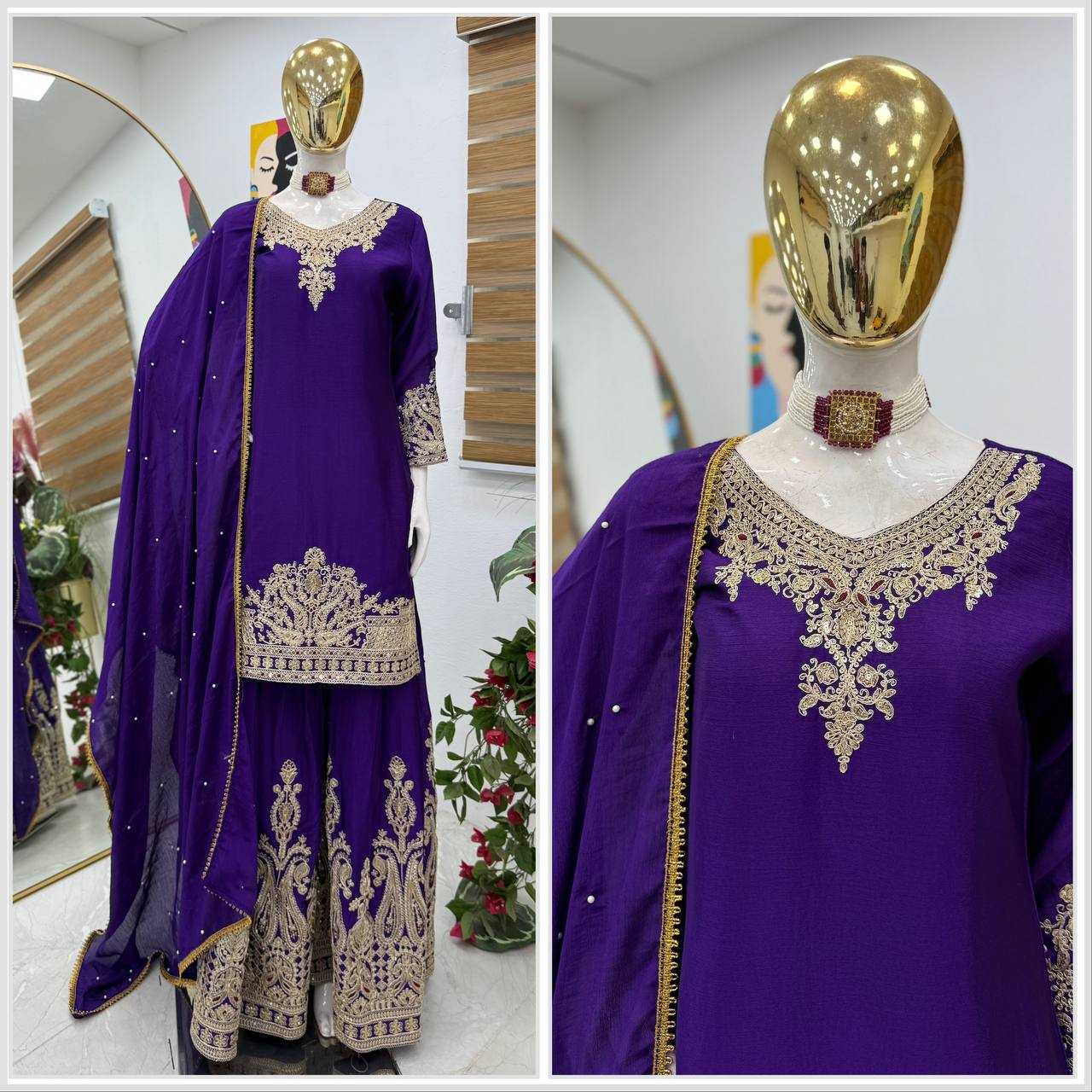 Ynf Chinon Silk KESH158 9283 Suits & Dresses Wholesale Ladies Suits Sharara Salwar Suits Dresses Manufacturer
