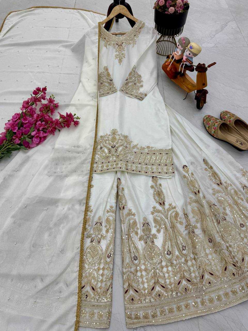 Ynf Chinon Silk KESH158 9283 Suits & Dresses Wholesale Ladies Suits Sharara Salwar Suits Dresses Manufacturer