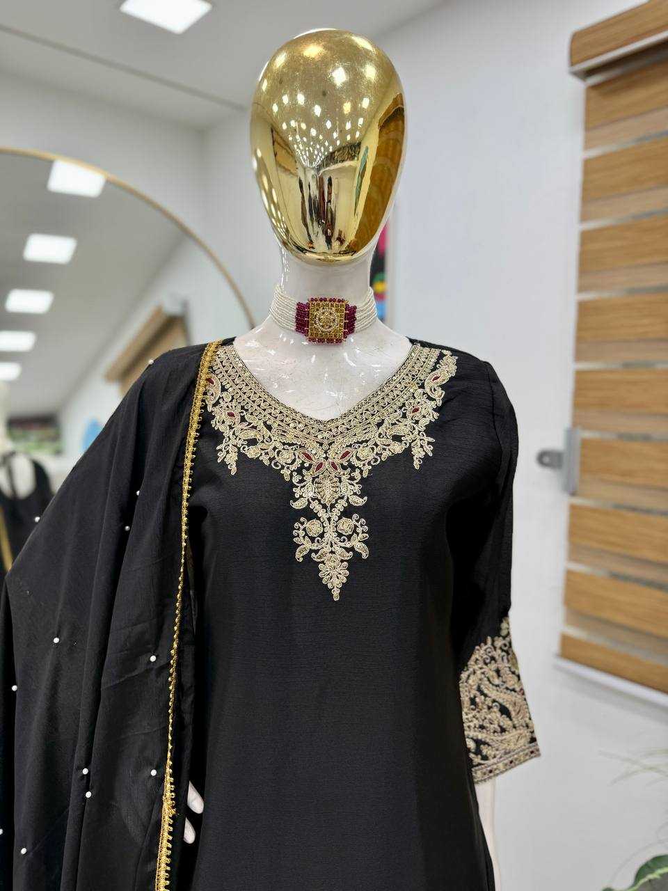 Ynf Chinon Silk KESH158 9283 Suits & Dresses Wholesale Ladies Suits Sharara Salwar Suits Dresses Manufacturer