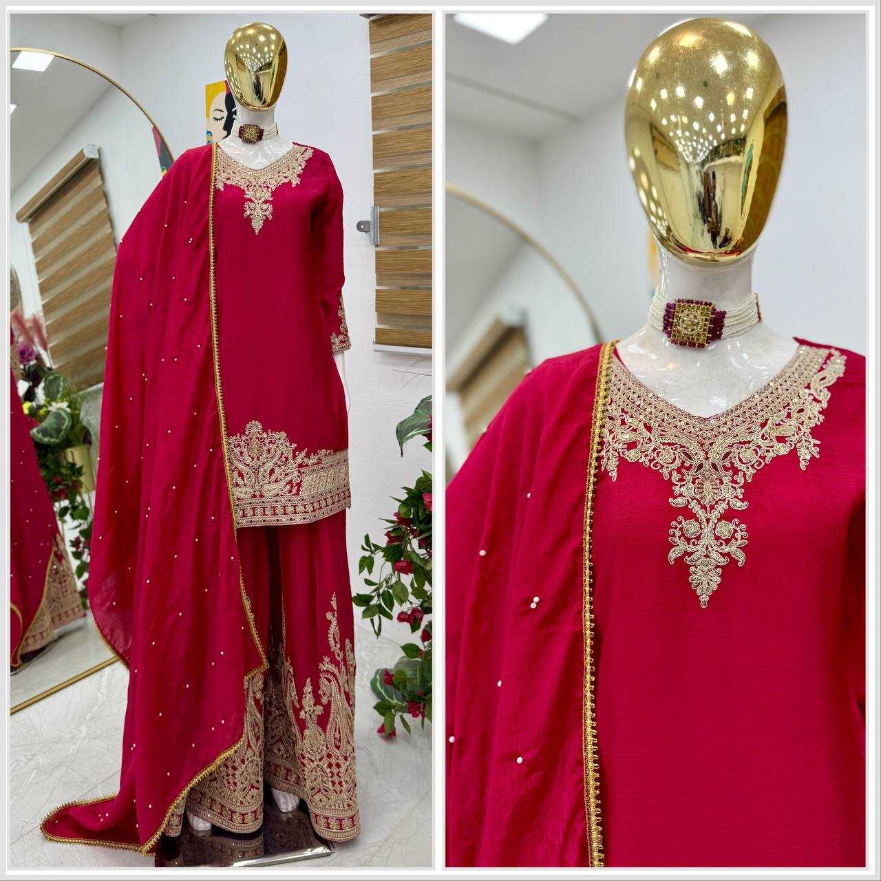 Ynf Chinon Silk KESH158 9283 Suits & Dresses Wholesale Ladies Suits Sharara Salwar Suits Dresses Manufacturer