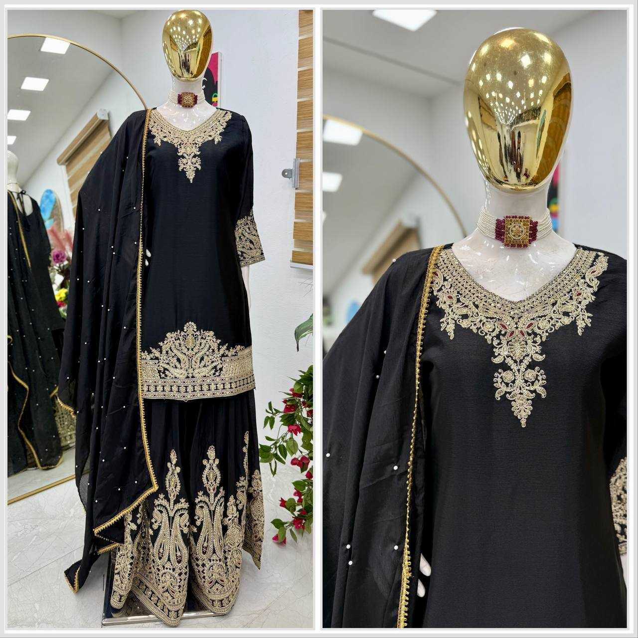 Ynf Chinon Silk KESH158 9283 Suits & Dresses Wholesale Ladies Suits Sharara Salwar Suits Dresses Manufacturer