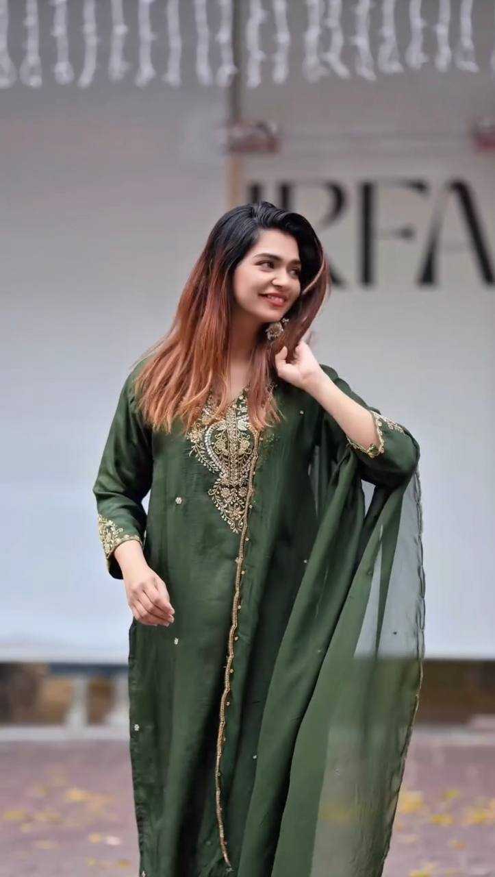 Ynf Chinon Silk KESH159 1352 Suits & Dresses Wedding Collections Festive Collections Wholesale Embroidery Suits Ladies Silk Suit Wedding Outfits Manufacturer