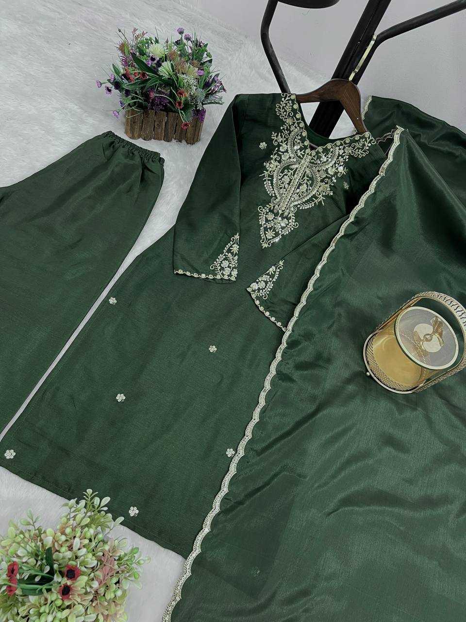 Ynf Chinon Silk KESH159 1352 Suits & Dresses Wedding Collections Festive Collections Wholesale Embroidery Suits Ladies Silk Suit Wedding Outfits Manufacturer