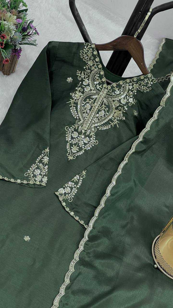 Ynf Chinon Silk KESH159 1352 Suits & Dresses Wedding Collections Festive Collections Wholesale Embroidery Suits Ladies Silk Suit Wedding Outfits Manufacturer