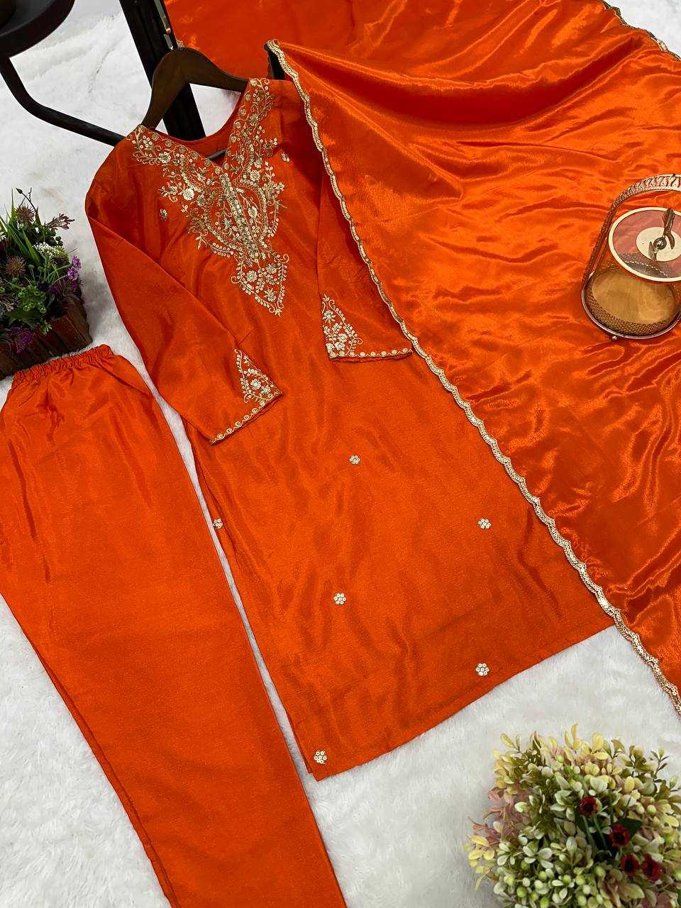 Ynf Chinon Silk KESH159 1352 Suits & Dresses Wedding Collections Festive Collections Wholesale Embroidery Suits Ladies Silk Suit Wedding Outfits Manufacturer