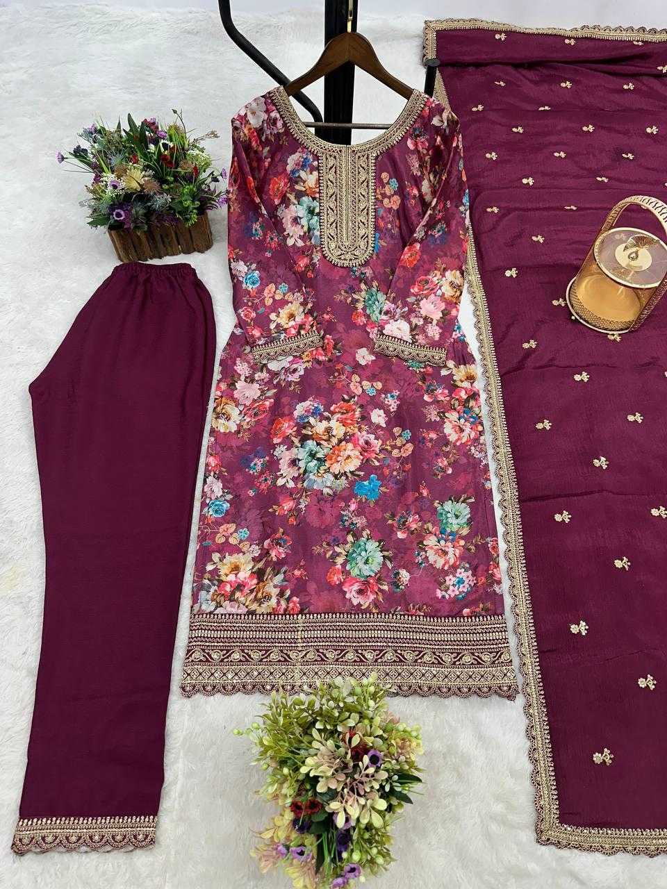 Ynf Chinon Silk KESH159 1353 Suits & Dresses Wholesale Ladies Suits Embroidery Suits Ladies Salwar Suits Manufacturer