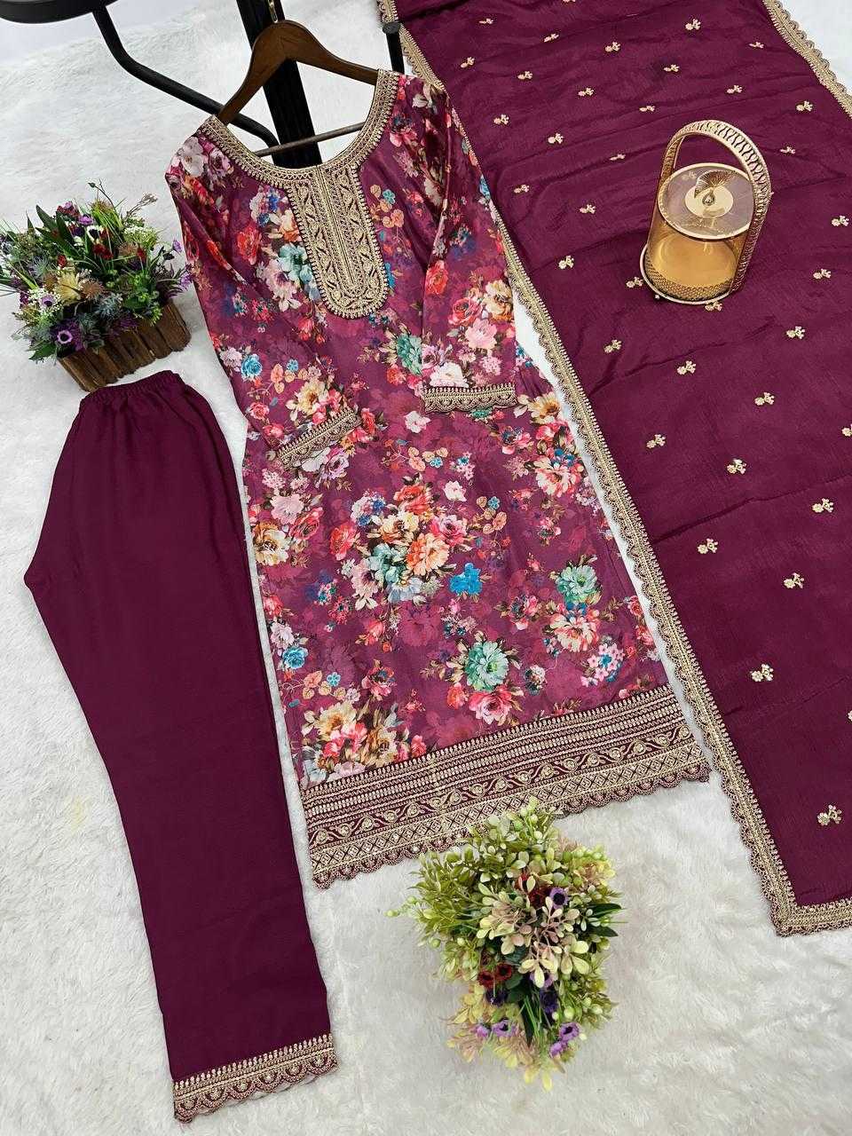 Ynf Chinon Silk KESH159 1353 Suits & Dresses Wholesale Ladies Suits Embroidery Suits Ladies Salwar Suits Manufacturer