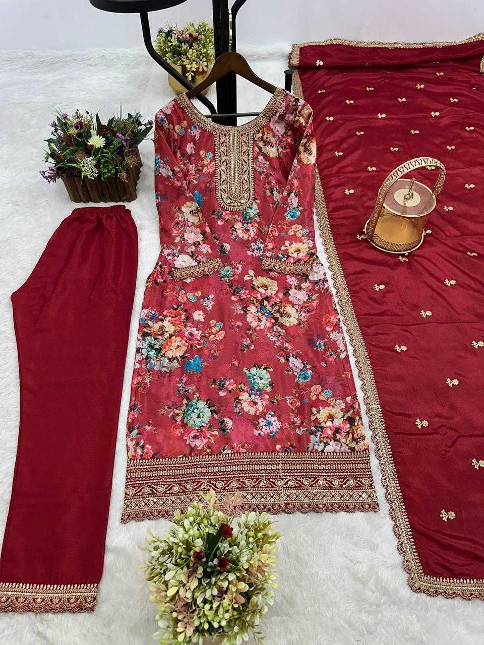 Ynf Chinon Silk KESH159 1353 Suits & Dresses Wholesale Ladies Suits Embroidery Suits Ladies Salwar Suits Manufacturer